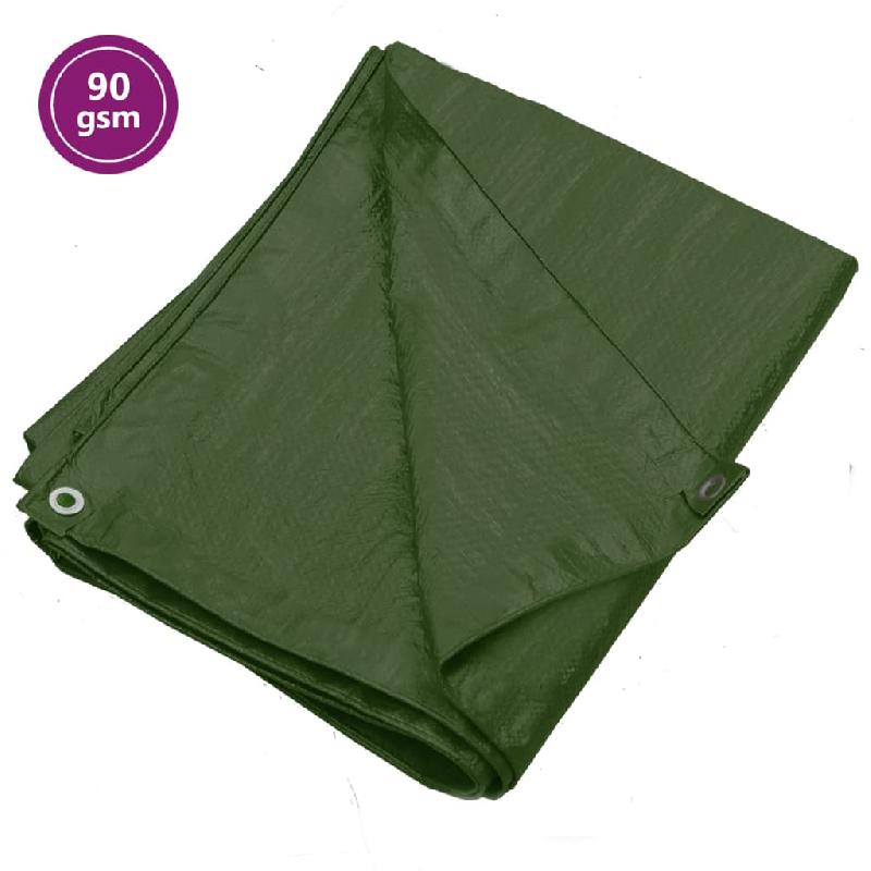 Vidaxl bâche 90 g/m² 3x4 m vert pehd 151515_0