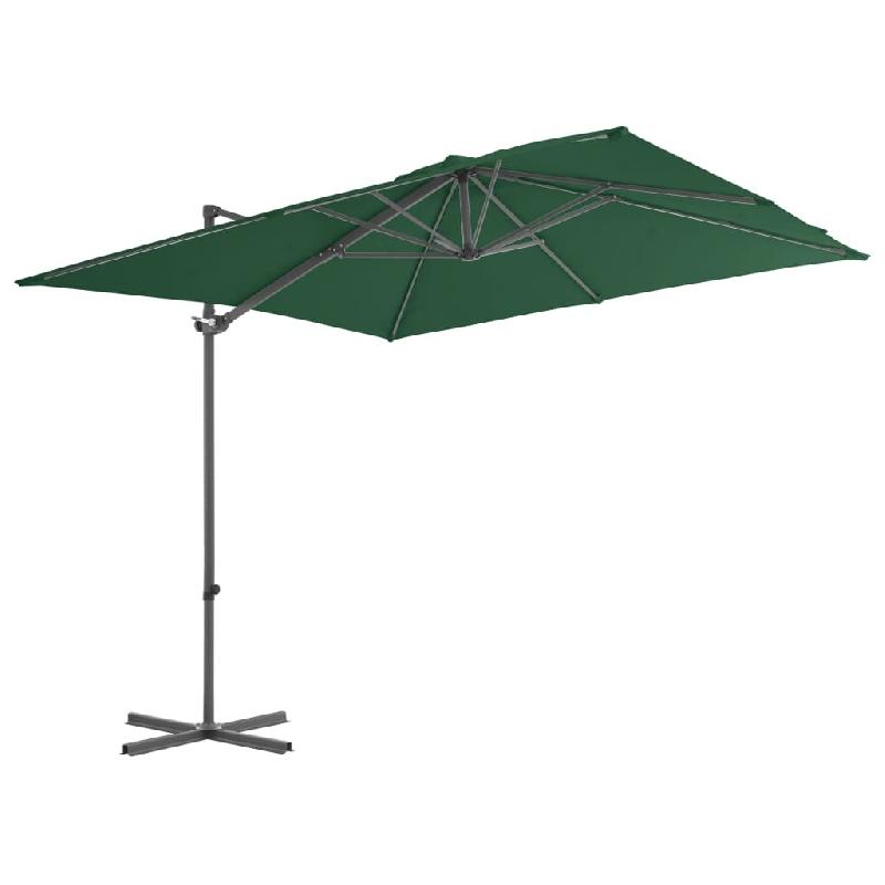VidaXL Parasol de jardin en porte-à-faux avec mât en acier vert Modèle Atlas Signature Plus - vert 44625_0