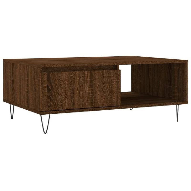 VidaXL Table basse chêne marron 90x60x35 cm bois d'ingénierie Modèle Ombre Prestige Prime - 827067_0