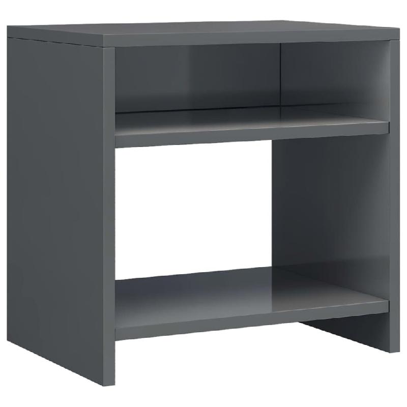 VidaXL Table de chevet gris brillant 40x30x40 cm bois d'ingénierie - 800025_0