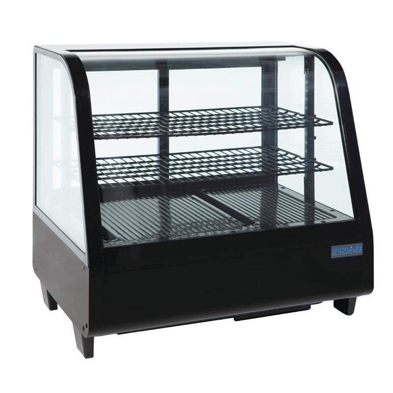 Vitrine réfrigérée de comptoir Polar 100L - 2 étagères réglables - Plage 2°C à 12°C - Référence CC611_0