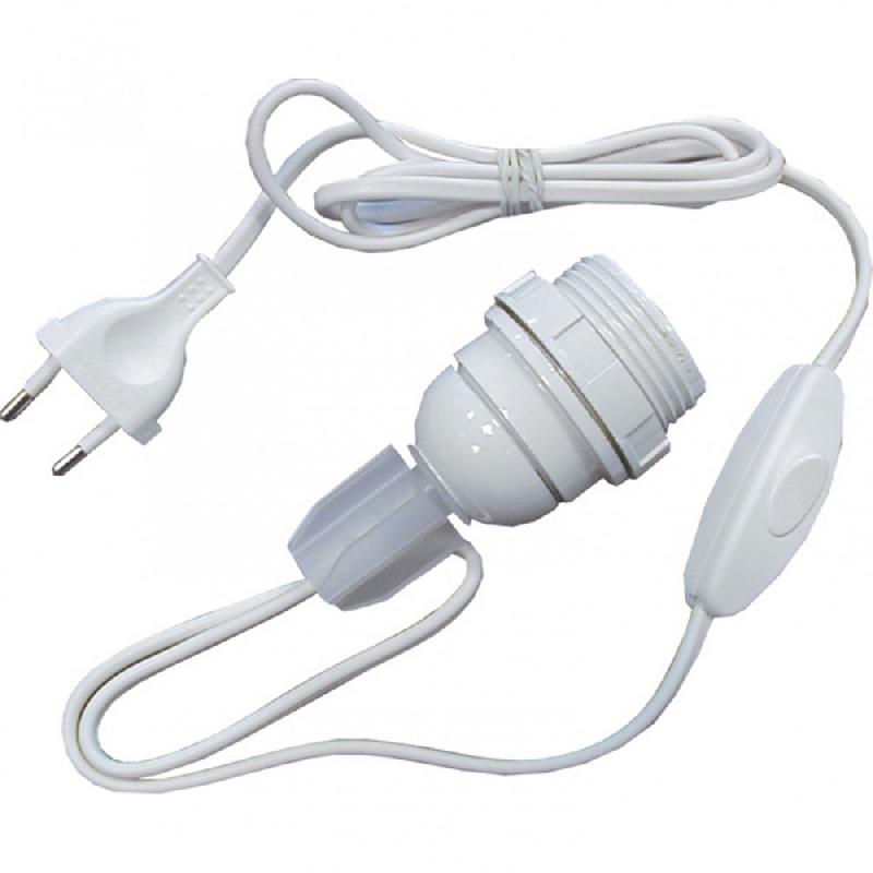 Adaptateur bouteille E27 TIBELEC - plastique blanc - 60W - avec câble et accessoires d'installation_0