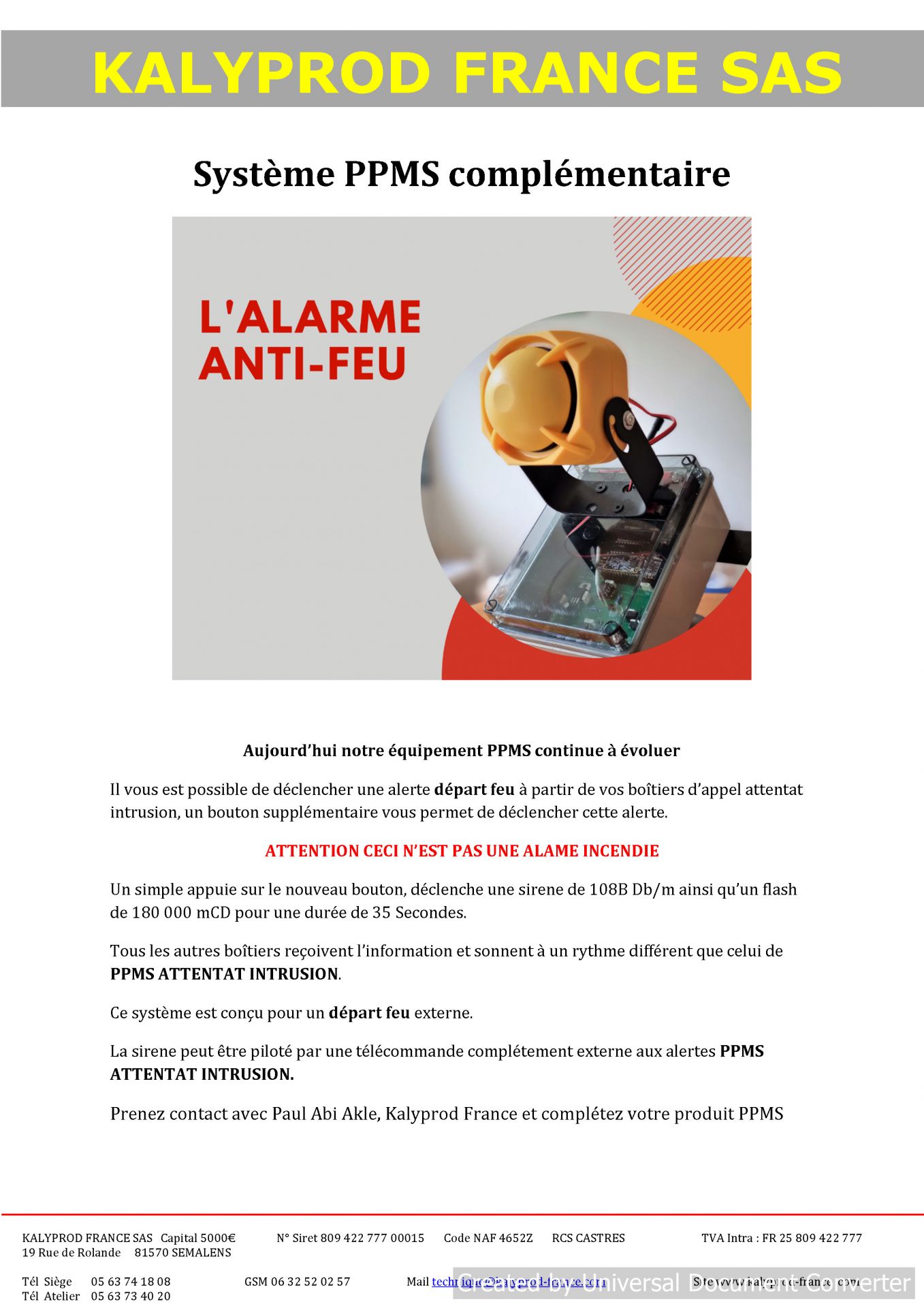Alarme depart feu_0