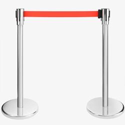 Arebos 2X Poteaux de Guidage avec Cordes Rétractable Barrière de Guidage Système de Balisage pour Ecole, Bar, Hôtel  Rouge - 4260199756591_0