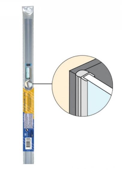 Baguette-joint PVC transparent pour portes de douche - ép. 5 à 8 mm - longueur 2 m - GEB_0