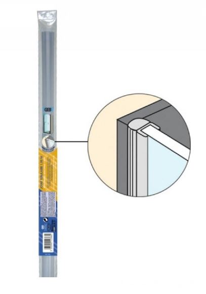 Baguette-joint pvc transparent pour côté de portes de douche ép. 5 à 8 mm - longueur 2 m - geb_0