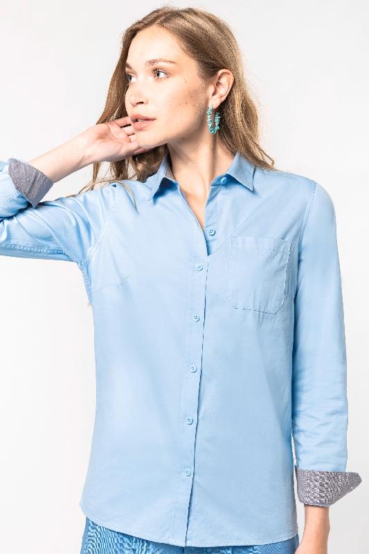 Chemise de travail en coton Nevada pour femme - Manches longues - Réf : K585 - Marque Kariban_0