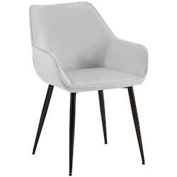 CLP Chaise de salle à manger Luena Gris clair/Velours - gris textile 327426_0