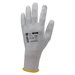 Coverguard - Gants de manutention en milieu sec paume enduite PU tactile EUROLITE P400 (Pack de 10) Blanc Taille 8 - blanc 5450564059481_0