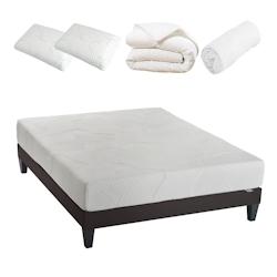 Ensemble   Matelas Mémoire de forme + Sommier + Accessoires 140x200 cm OSLO OLYMPE LITERIE - blanc Mousse à mémoire de forme 4VP.OS.K15.K.1420_0