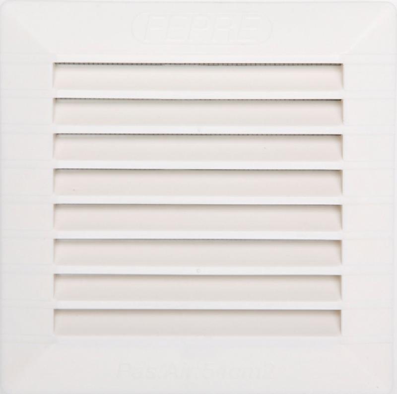 Grille d'aération ABS naturel - 13.5 x 13.5 cm - Intérieur/Extérieur - Moustiquaire intégrée_0