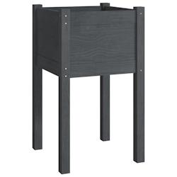 Helloshop26 - Jardinière bac lit surélevé plantes fleurs terrasse jardin d'extérieur 40 x 40 x 70 cm bois de pin massif gris 02_0038550 - 30002177_0
