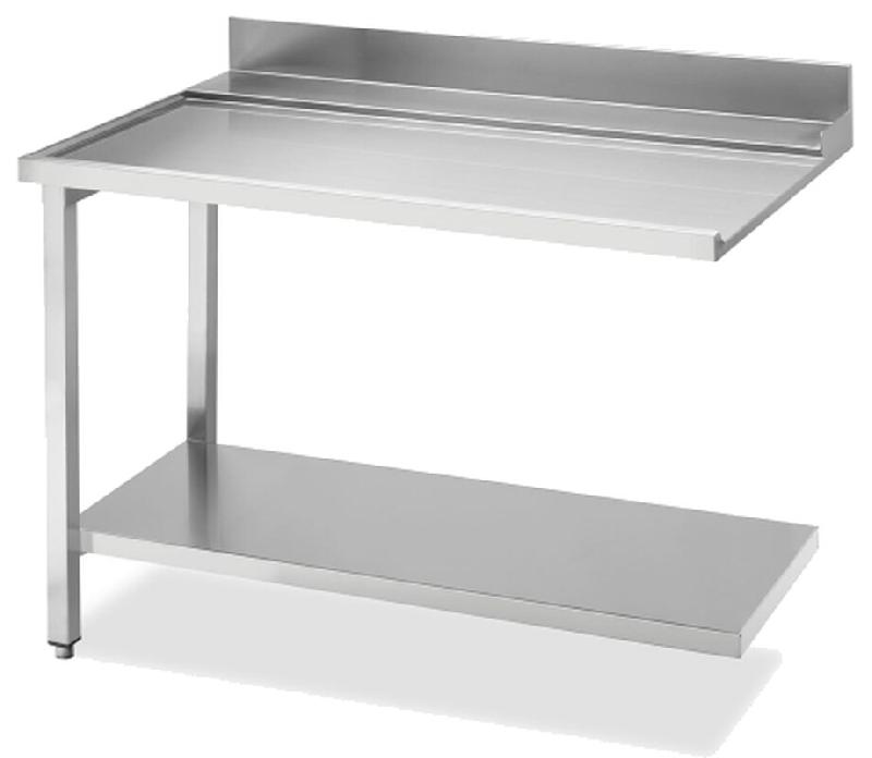 KBS Table d'écoulement avec fond de base et rebord, montage à gauche 1200x715x850 mm - inox 20390105_0