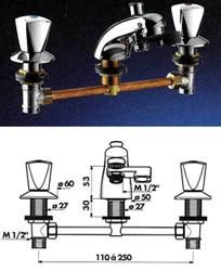 MELANGEUR BAIN DOUCHE 3 TROUS DELABIE RENOVATION D640300