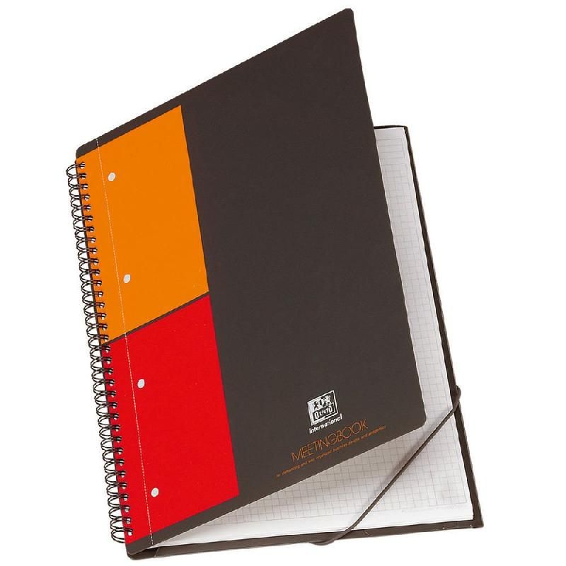 OXFORD CAHIER À SPIRALES MEETINGBOOK - FORMAT A5 (80 G/M2) - 80 PAGES À PETITS CARREAUX