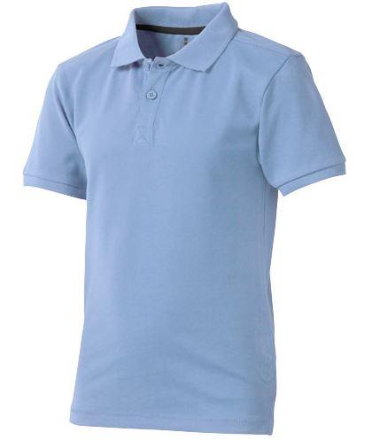 Polo manches courtes enfant Calgary - col tricot plat, boutons gravés assortis, 100% coton, 200 g/m²_0