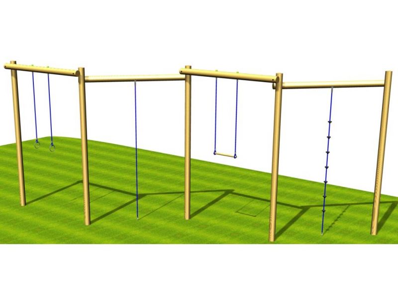 Ps34-portique agrès - parcours de santé - Extébois - hauteur chute libre maxi 2,30 m - dimensions 7,28 x 3,74 m_0