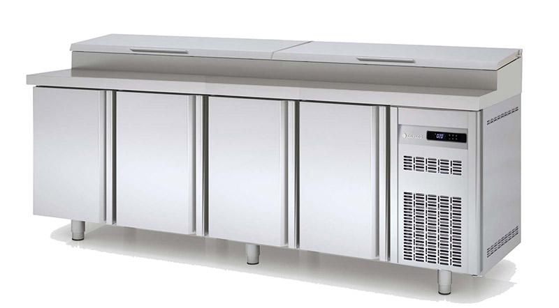Saladette réfrigérée professionnelle 800 positive 4 portes pour bacs 1/3 - MFEI80-250_0