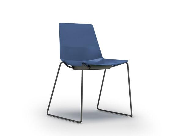 Lot de 4 chaises polyvalentes Origami pied luge gris ombre et coque polypropylène_0