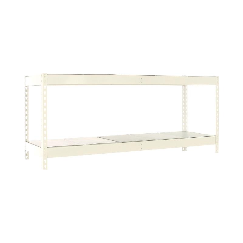 SimonRack Rayonnage industriel, 900x1500x750 mm, 400 kg au point de flexion, 2 étagères métalliques, rayonnage garage, Blanc/Galvanisé- Ecoforte -_0