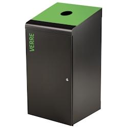 Rossignol - Borne de tri avec bac 120L TRIPOZ - verre vert - vert métal 56099_0