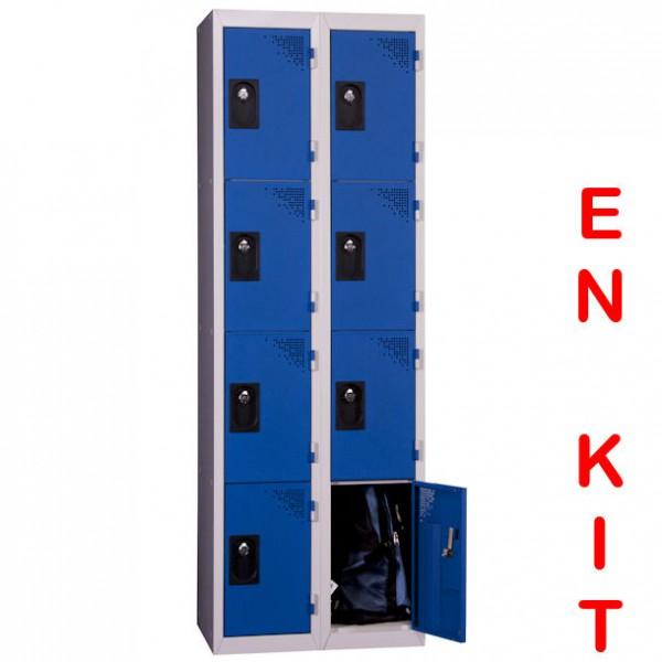 Vestiaire multicases Rolléco - 8 cases - 2 colonnes - Largeur 300 mm_0