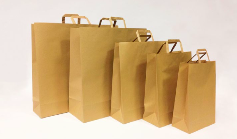 100 sacs kraft à poignée plates ou torsadée, kraft havane - blanc ou couleur - SKFTPPMR-DN11_0