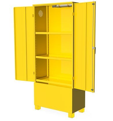 Armoire conçue pour le stockage de produits inflammables, corrosifs, toxiques et solvants - 100 ou 200 L_0