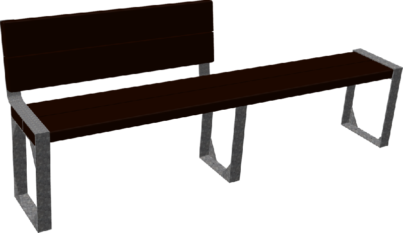 Banc D'ho avec demi dossier (2m) - Espace Renard fabricant et installateur - Réf : : DH07_0