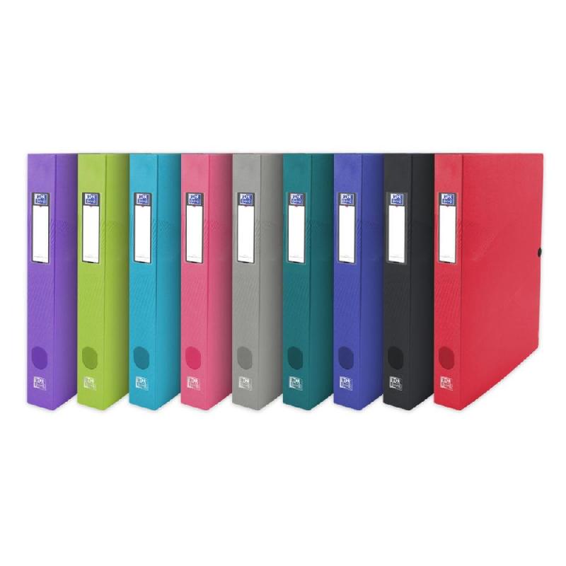 BOÎTE DE CLASSEMENT OXFORD OSMOSE EN POLYPROPYLENE - 24 X 32 CM - COLORIS ASSORTIS OPAQUES/TRANSLUCIDES - LOT DE 12