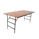 Buffet multi-fonctions pliant 200x100 cm - contre-plaqué marine 18 mm - piétements acier époxy marron_0