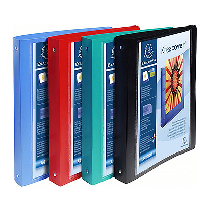 CLASSEUR PERSONNALISABLE 1 FACE EXACOMPTA KREACOVER EN POLYPROPYLENE - A4+ - DOS 4 CM - COLORIS ASSORTIS - LOT DE 5