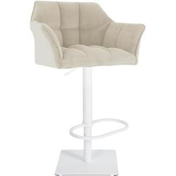 CLP Tabouret de bar Damaso Cord Crème/Blanc - beige textile 326323_0