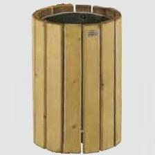 Corbeille en bois EDEN - 20 litres - Fixation murale ou sur poteau - Certifiée Classe 4 - Fabrication française_0