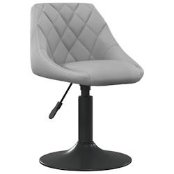 Décoshop26 - Chaise de salle à manger hauteur réglable pivotant en velours gris clair et acier noir DEC025040 - gris 3000255037223_0