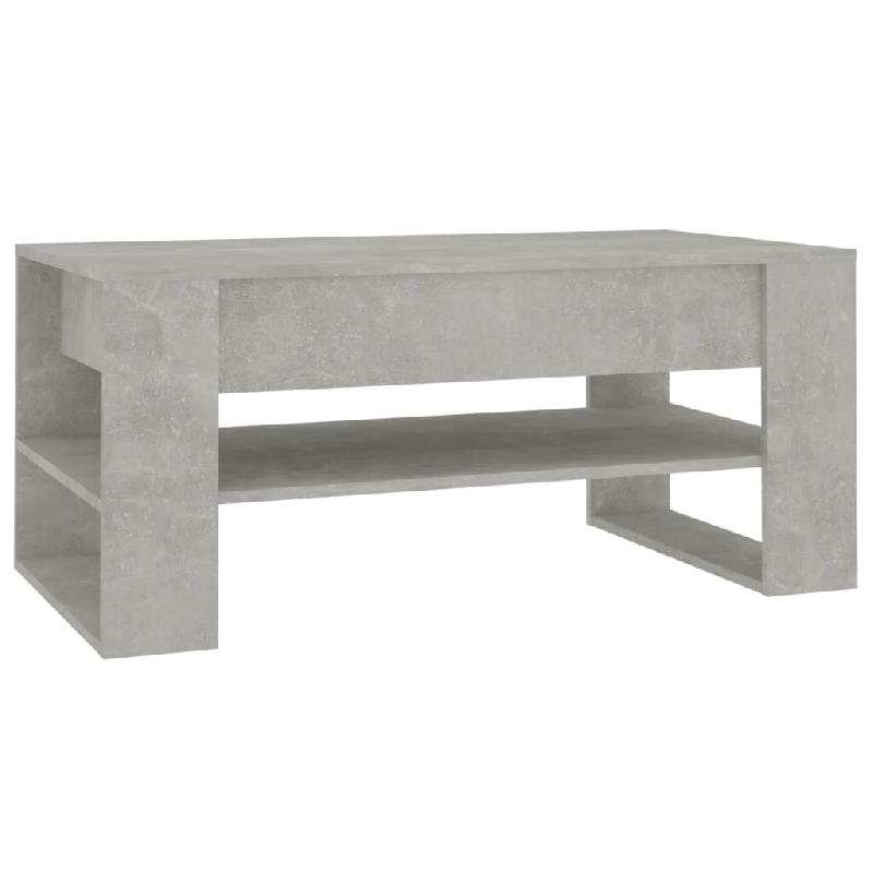 Décoshop26 - Table basse avec étagères design moderne et contemporain 102 x 55 x 45 cm bois d'ingénierie gris DEC039270 - gris Bois massif 3000264_0