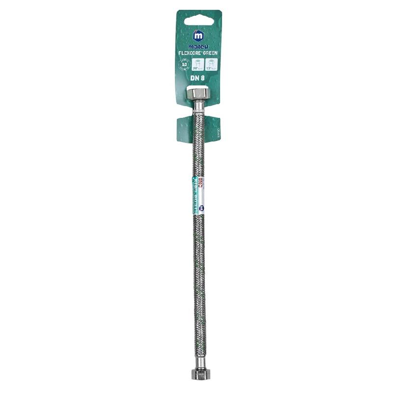 Flexible de raccordement 30 cm - Femelle/Femelle 12 x 17 - Polyéthylène - 10 ans - Sanitaire - DN8 Inox_0