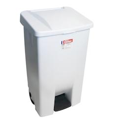 GILAC Poubelle à pédale économique 60 L, 80 L, 120 L - avec roues - 5 couleurs - 80 L - Blanc G618121 - blanc 3573678694804_0