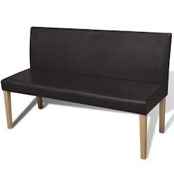 Helloshop26 - Banc banquette 139,5 cm synthétique marron foncé 02_0010910 - 3000599682721_0