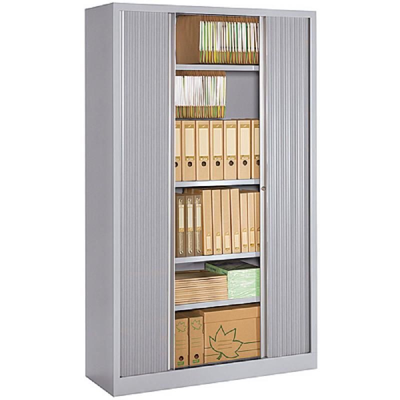 JPG ARMOIRE MÉTAL MONOBLOC NF ENVIRONNEMENT - A RIDEAUX - H. 198 X L. 120 CM - CORPS ALUMINIUM  - RIDEAUX ALUMINIUM