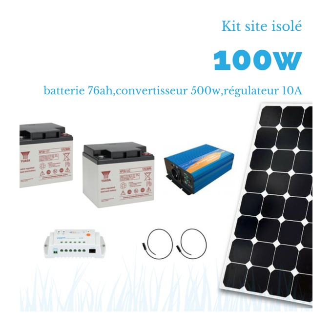 KIT SOLAIRE 100W , BATTERIE 76 AH, 600W