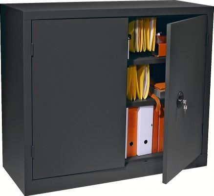 ARMOIRE MÉTAL LUXE PORTES PLIANTES 120 X 198 CM GRIS/BLEU - MANUTAN COLLECTIVITÉS