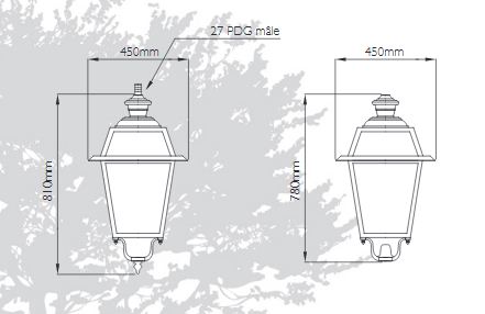 Luminaire d'éclairage public Palatine - LED - 100W en aluminium - Style rétro et technologie contemporaine_0