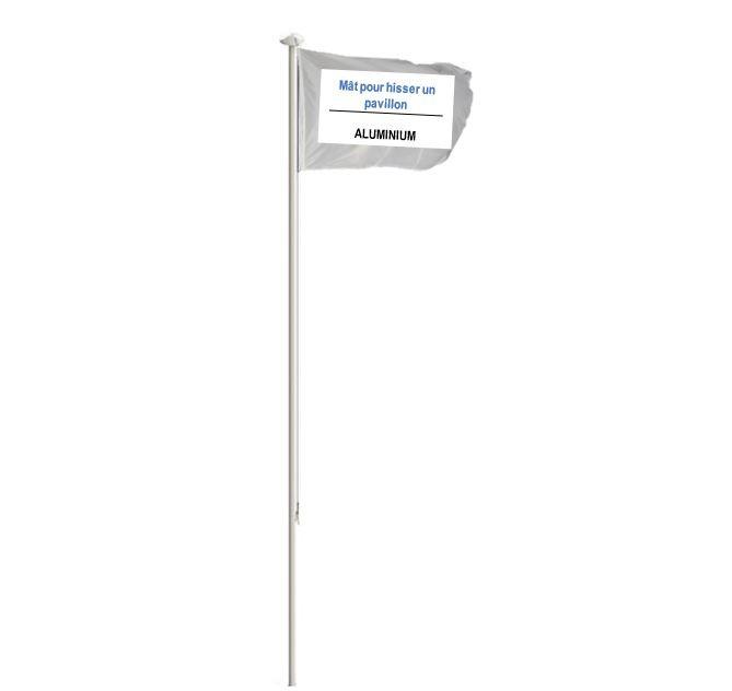 Mât standard en aluminium - plusieurs hauteurs disponibles - aluminium laqué blanc en 1 ou 2 parties_0