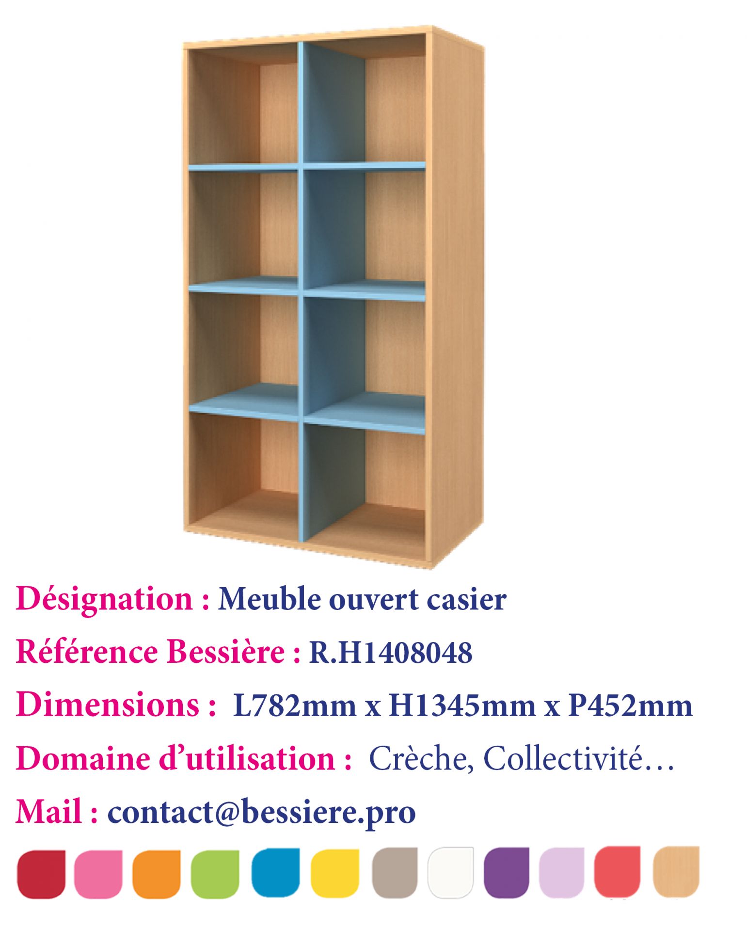 Meuble ouvert avec 6 étagères mobiles et un refend_0