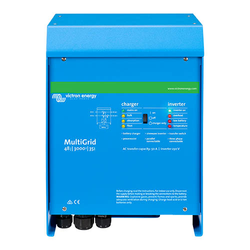 Onduleur photovoltaïque - convertisseur chargeur Victron Energy MultiGrid - normes VDE-AR-N 4105 et AU 4777.2:2015 - 24V/48V - 3000VA_0