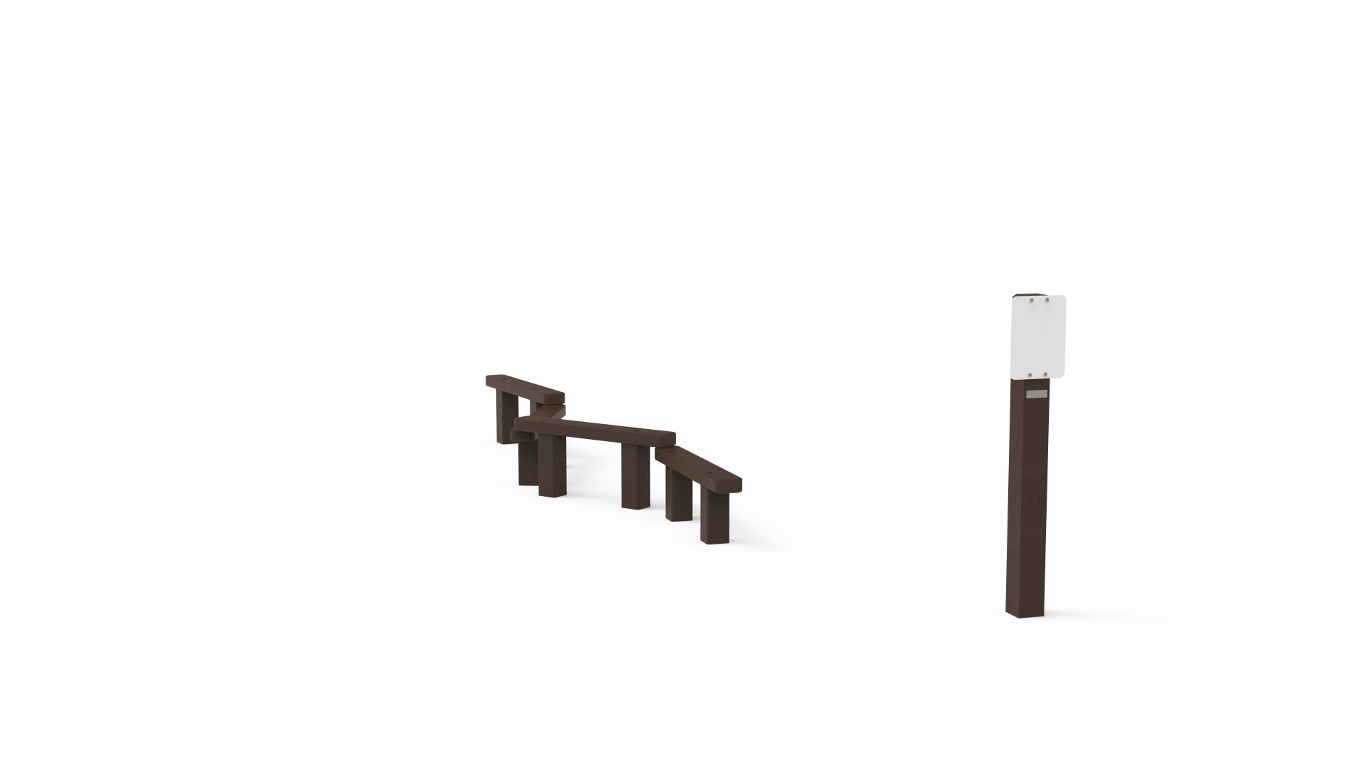 Poutre d'équilibre fixe - Parkour santé - TR-PS-03 - 3900mm x 3120mm x 960mm - Standardtek® marron_0