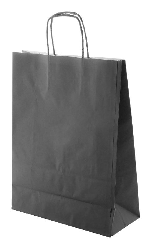 Sac publicitaire en papier kraft - poignée torsadée - 100 g/m² - couleur noir_0