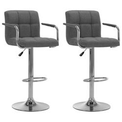 VidaXL Chaises De Bar Lot De 2 Gris Clair Tissu - gris 283419_0