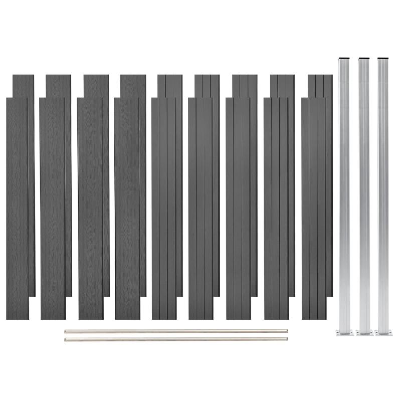 Vidaxl ensemble de clôture wpc 2 carré 353x187 cm gris 3053267_0